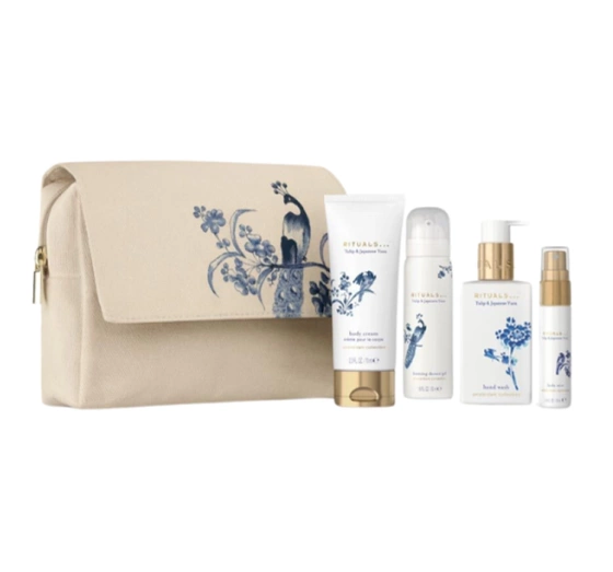 Rituals Amsterdam Collection Tulip & Japanese Yuzu zestaw mini kosmetyków pianka do mycia ciała   krem do ciała   krem do rąk   mgiełka zapachowa   kosmetyczka