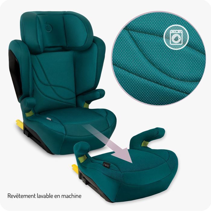 Seggiolino auto MoMi MEI - I-SIZE 100-150 cm - Gruppo 2/3 - ISOFIX - Schienale regolabile in 9 posizioni - Fino a 36 kg - Verde