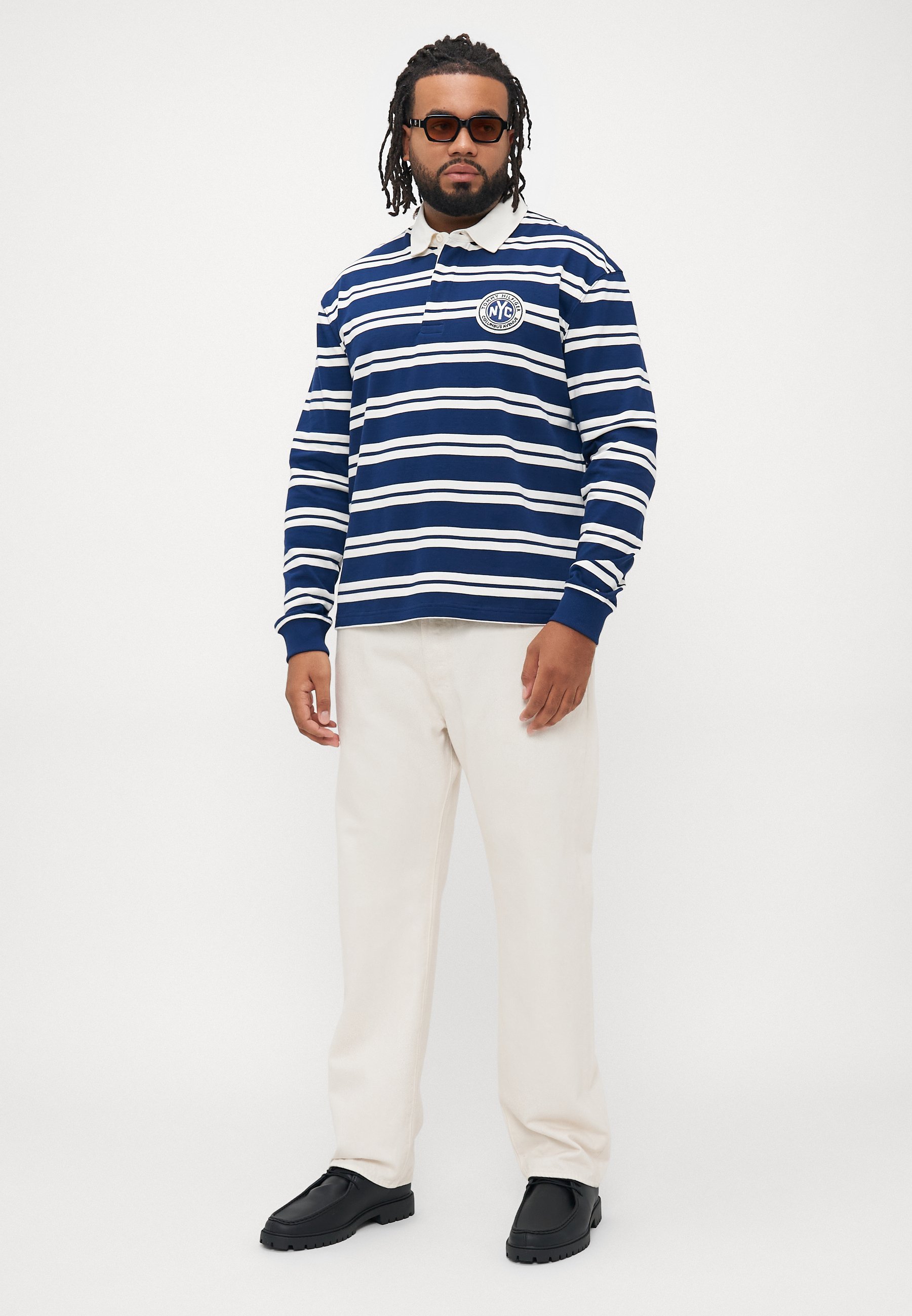 Tommy Hilfiger AUTHENTIC RUGBY STRIPE - Langarmshirt - Elfenbein/Preppy Navy