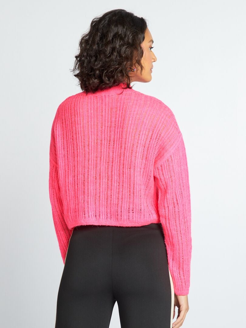 Pulover crop tricotat - ROZ