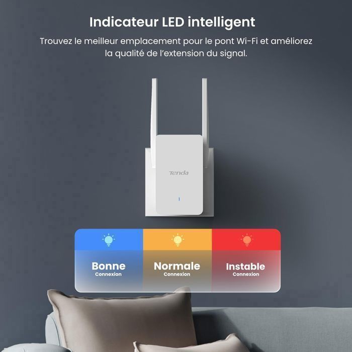 Ripetitore WiFi 6 Tenda A33 AX3000, Dual Band 2.4/5GHz, Porta Gigabit, 2 antenne da 5dBi, Modalità AP, LED intelligente, Copertura 150 m²