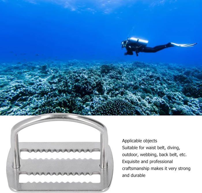 Stainless Steel Serrated Scuba Diving Weight Belt Retainer Stopper, D-Ring Retainer Plugs