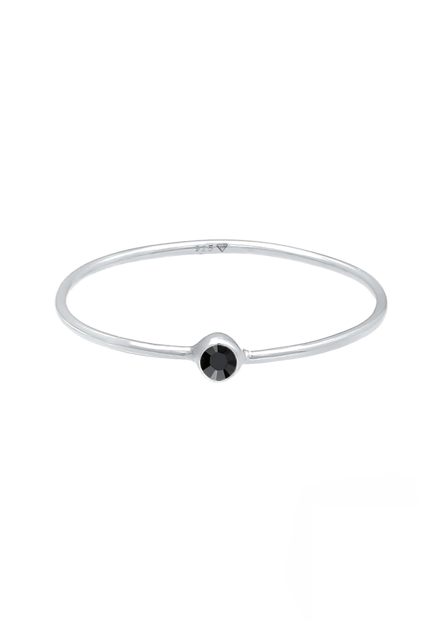 Elli Femmes Empilage Minimaliste Filigrane avec Cristal en Argent Sterling 925