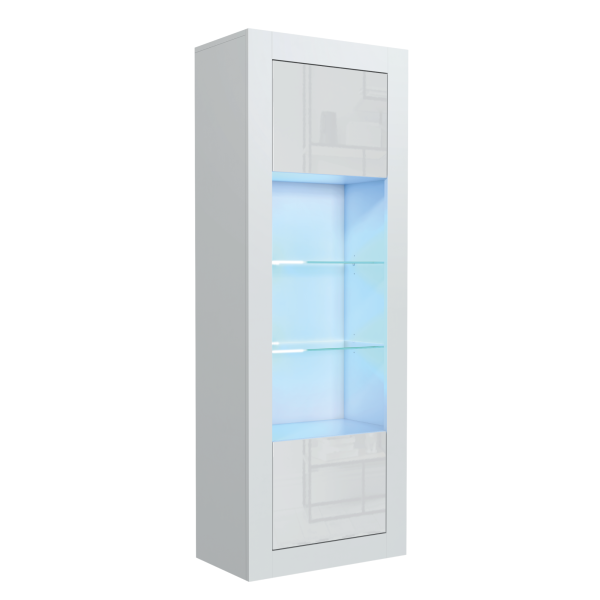 Witryna 170cm ONE FURNITURE - Biały Laminat & Połysk