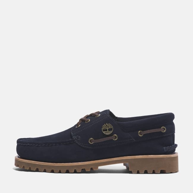 Scarpa da Barca Timberland® C.F. Stead™ Indigo                Suede Handsewn 3-Eye da Uomo in blu scuro