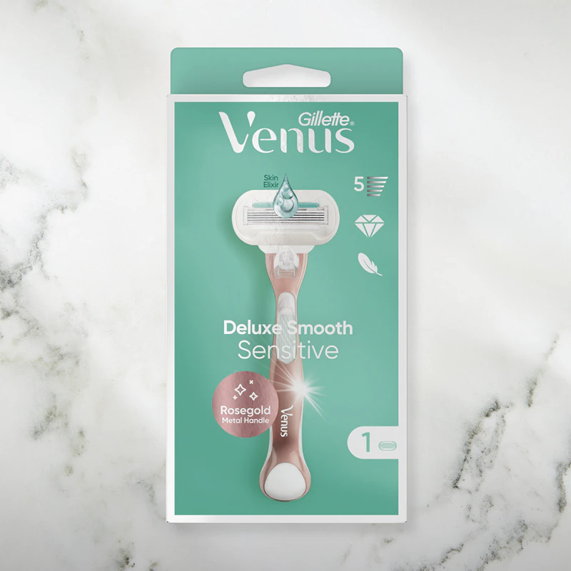 Aparelho de Barbear Gillette Venus Deluxe Smooth Sensitive + Lâminas de Substituição