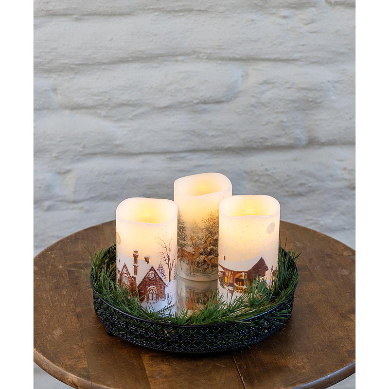 Vie Selected Cube Leuchte 12,5 cm ø 7,5 cm LED-Wachsdruck-Timer