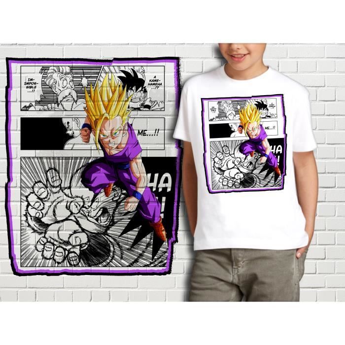 T-shirt enfant blanc - Dragon Ball Z - Manga - Col rond - 100% polyester - Manches courtes