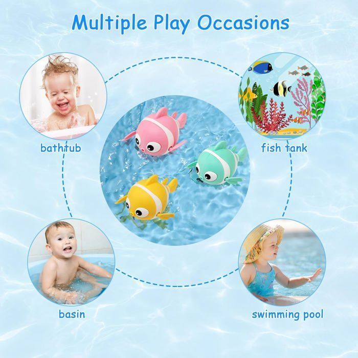 Juguete de baño para bebés, juego de 3 juguetes de cuerda para el baño de bebés, juguete para la piscina de bebés, juguetes flotantes con forma de animales