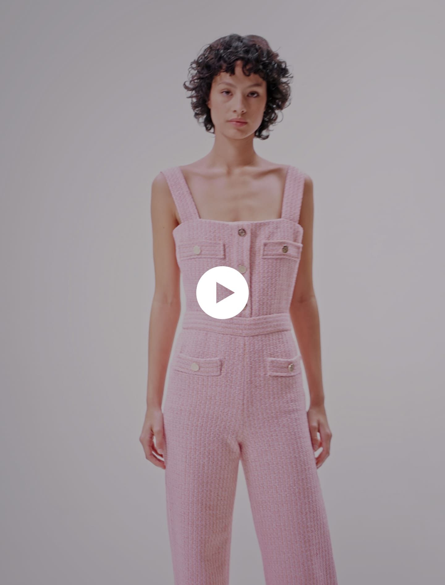 Tweed overall - Roze/oranje