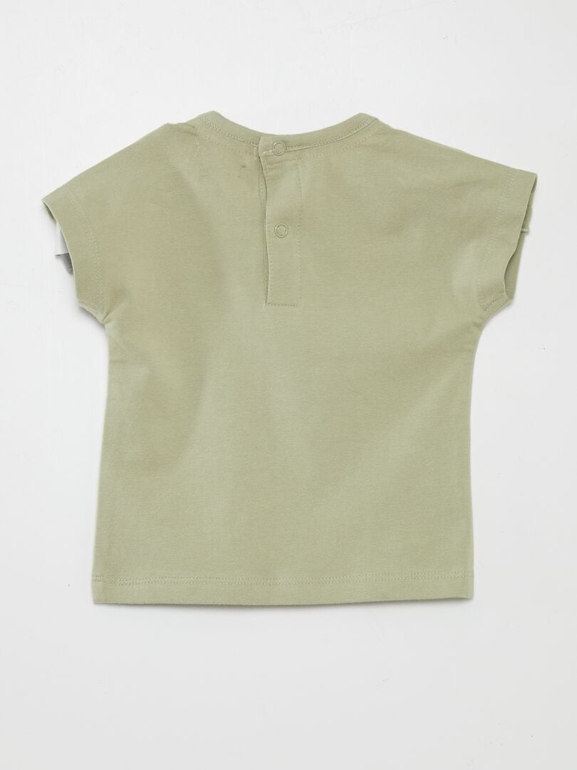 Conjunto de camiseta estampada + shorts de malha - 2 peças - VERDE