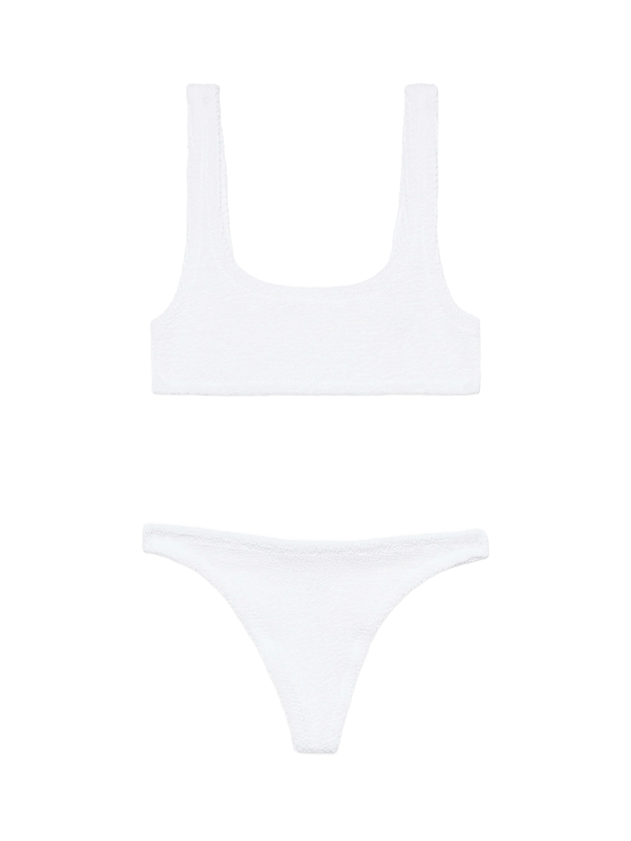 Bikini classico crinkle bianco Naima Naomi coon top a bralette e slip
