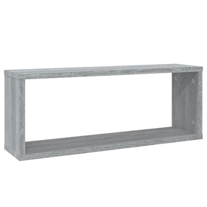 vidaXL Kubusvormige wandplanken 2 stuks Sonoma Grijs 60x15x23 cm Hout 815927