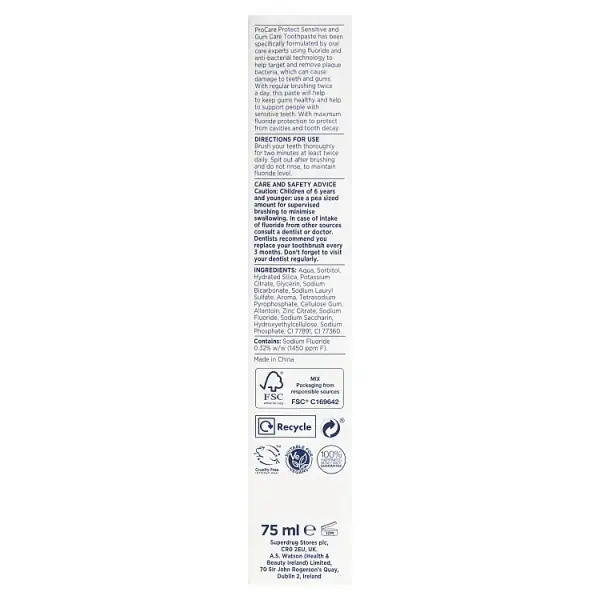 Superdrug ProCare Zubní pasta proti citlivosti dásní 75ml