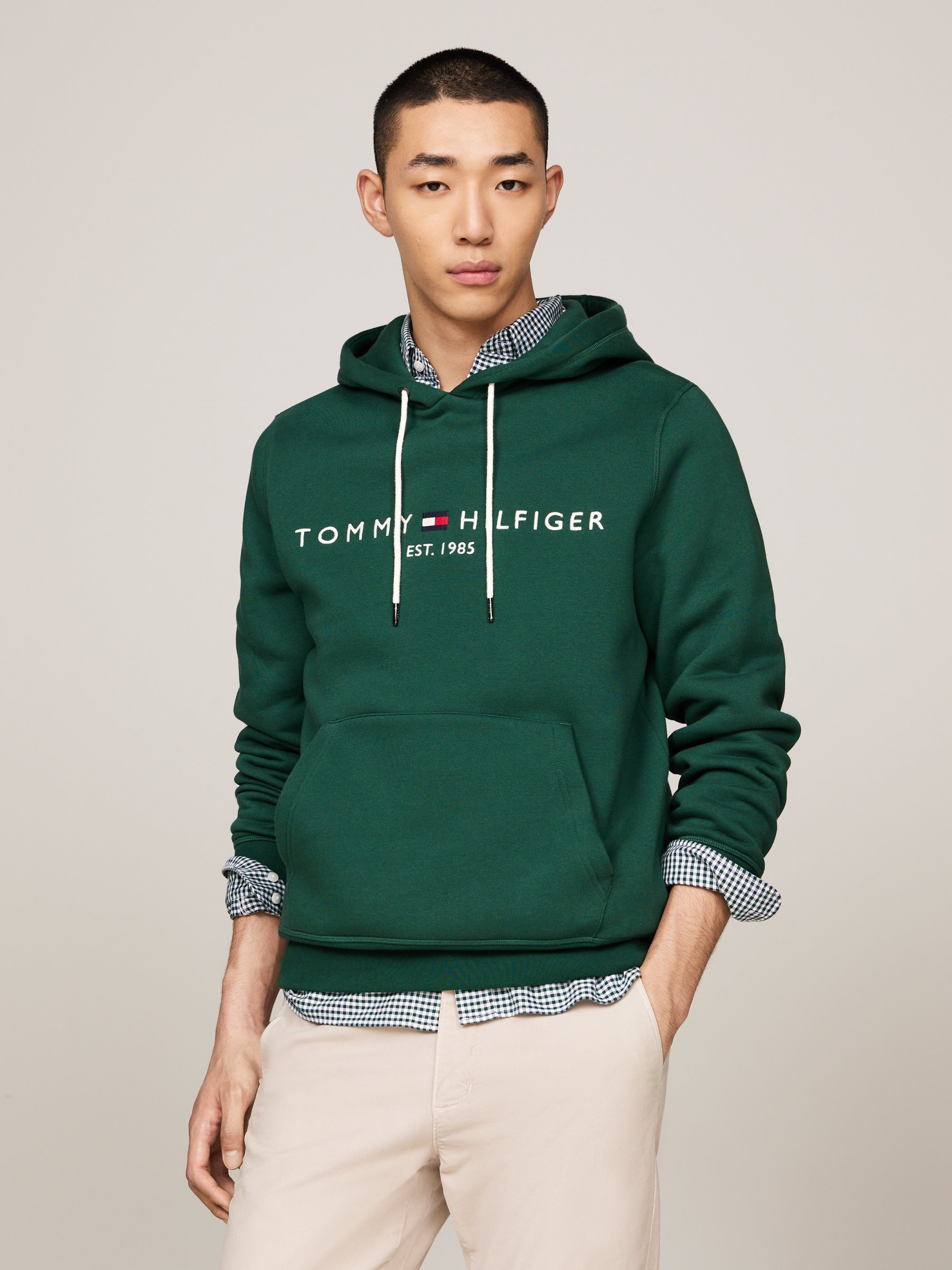 Tommy Hilfiger LOGO HOODY - Hoodie - siergroen