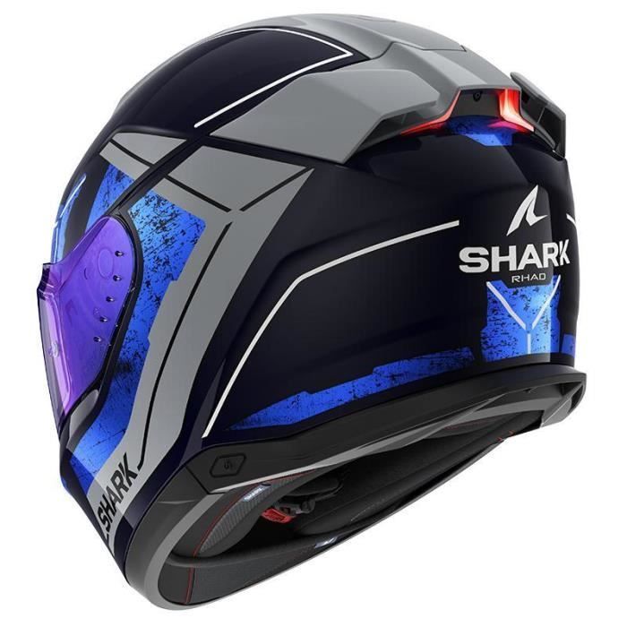 Casco integral Shark Skwal i3 - azul/cromo/plata - L