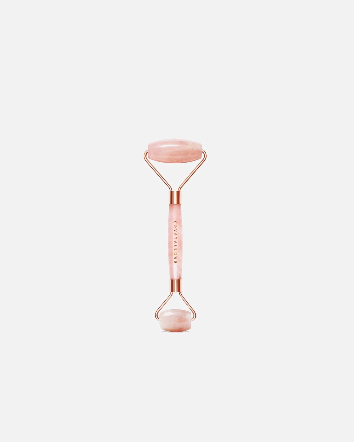 Masajeador facial Crystallove con rodillo de cuarzo rosa - 1 unidad