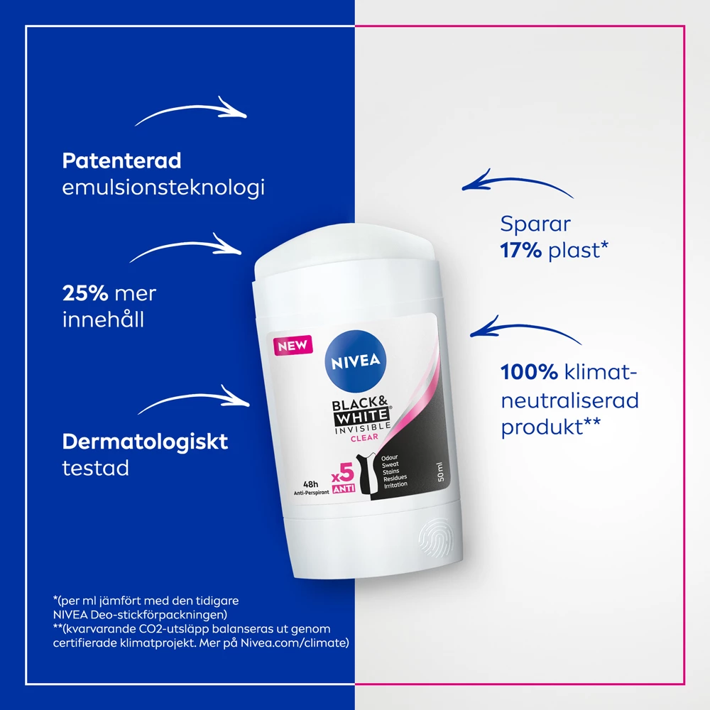 Dezodorant v stiku Black & White 50 ml - NIVEA
