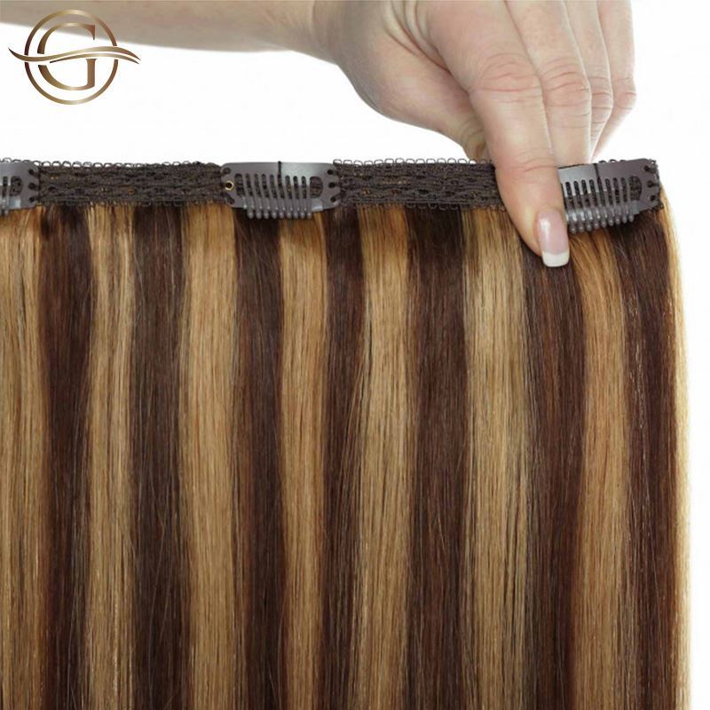 Gold24 Podaljški GOLD24 podaljški s sponkami št. 4 rjavi - 60 cm - 1 kos