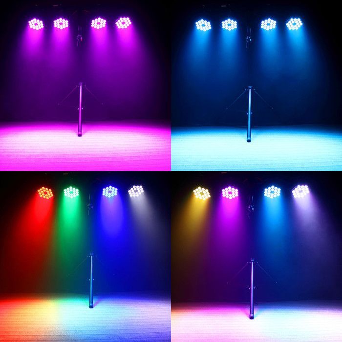JAJALUYA 270W 18 LED Stage Light - RGBW DMX512 DJ Light Show - LED PAR with Strobe & Sound for Disco Party