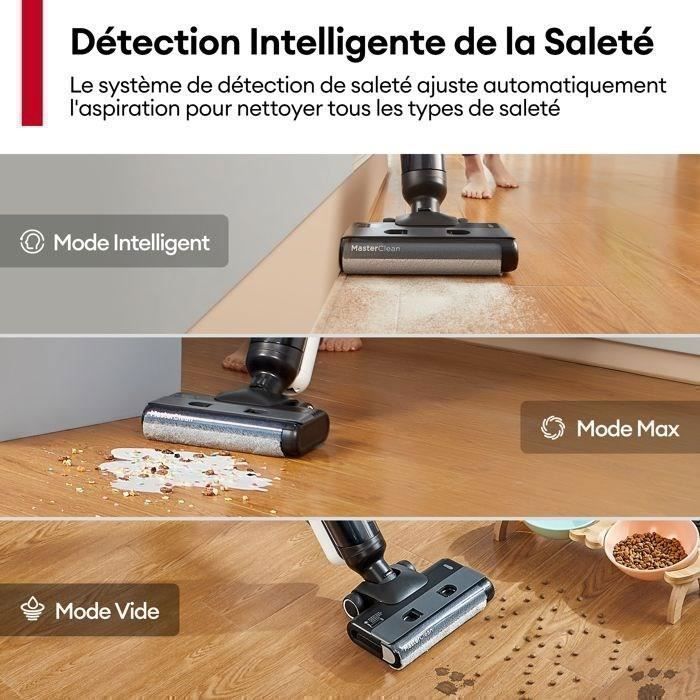 Aspirateur Balai Laveur- ULTENIC - AC1 Elite - capacité de 1.15L -Tout-en-Un – Nettoyage Humide & Sec 50 Min Autonomie- 25Kpa