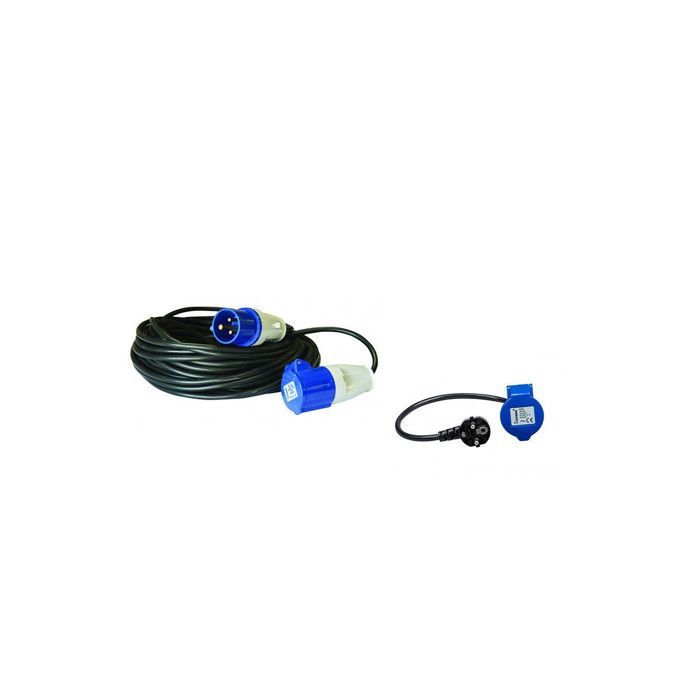 Pack ANTARION Rallonge électrique 25m P17 + Adaptateur femelle 0,50cm Camping-Car