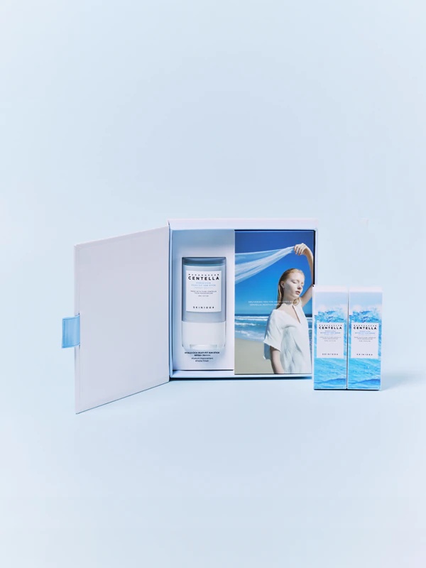 SKIN1004 Madagaskaras centellas Hyalu-Cica saules aizsargkrēms dāvanu komplektam ar augstu UV aizsardzību