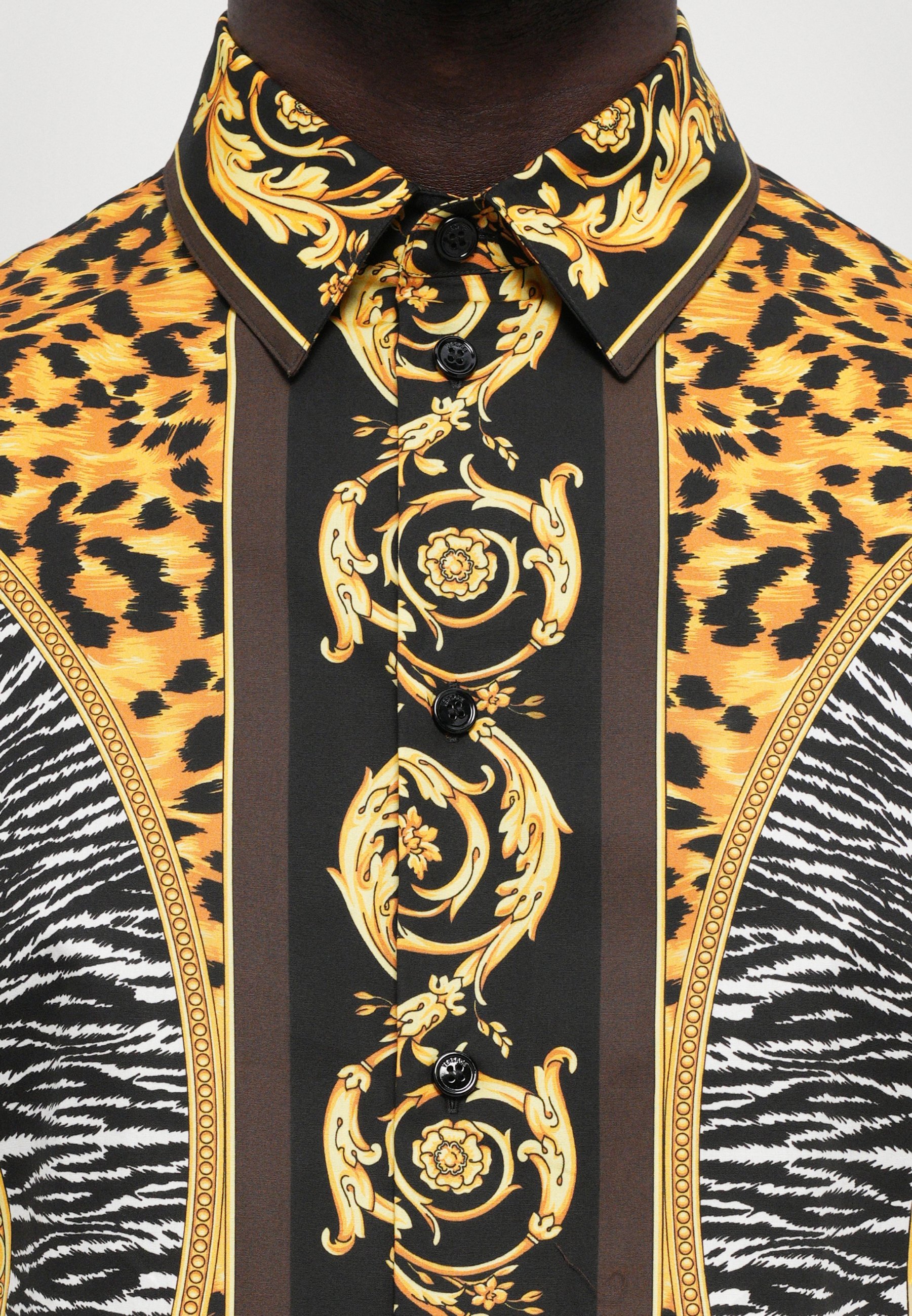 INFORMAL SHIRT WILD CATS PRINT - Skjorte - dark anthracite/dark noisetteVersace