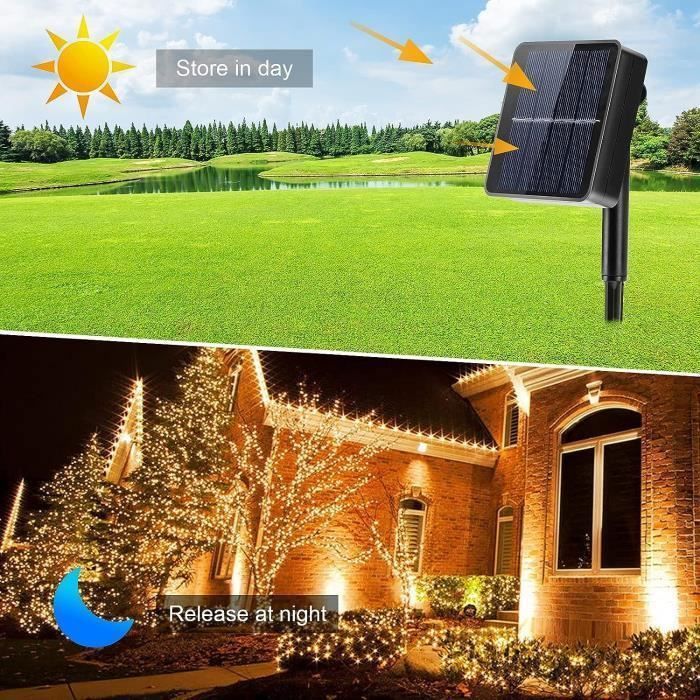 Luci decorative da esterno MTEVOTX, a energia solare, impermeabili IP65, 22 m, 200 LED, 8 modalità, per giardino, patio e Natale.