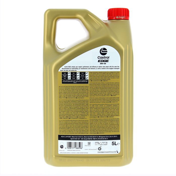 Aceite de motor - CASTROL EDGE 5W-40 - 5L - 5W40