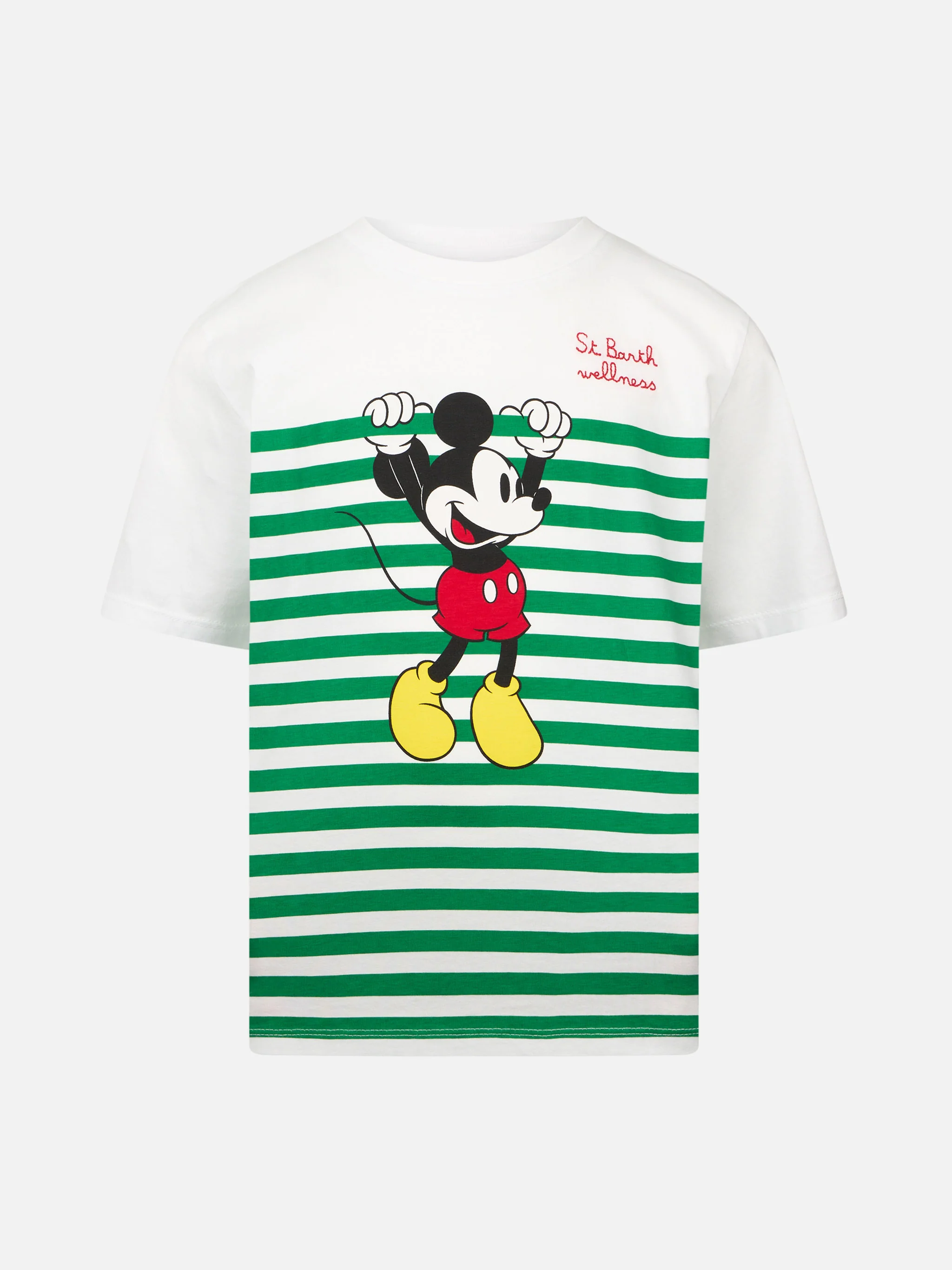 T-shirt da bambino in cotone con stampa e ricamo Topolino | EDIZIONE S