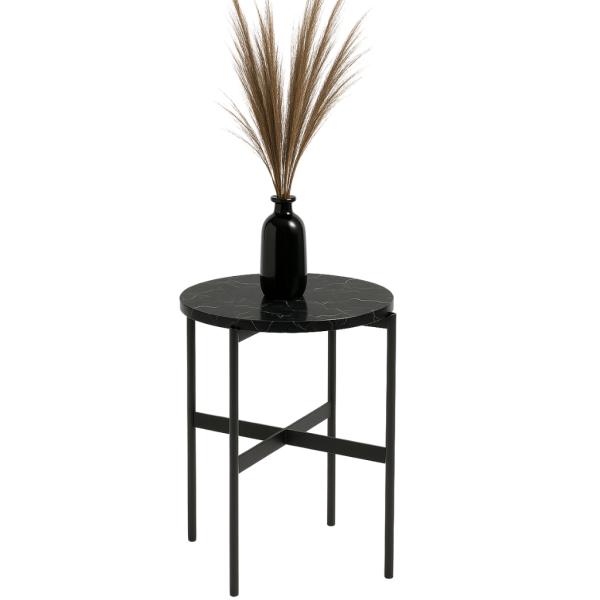Kwietnik Metalowy z Marmurem Nero Marquina CHERCIO 11