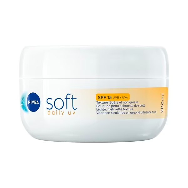 NIVEA Soft Daily UV SPF15 kremas nuo saulės, 200 ml