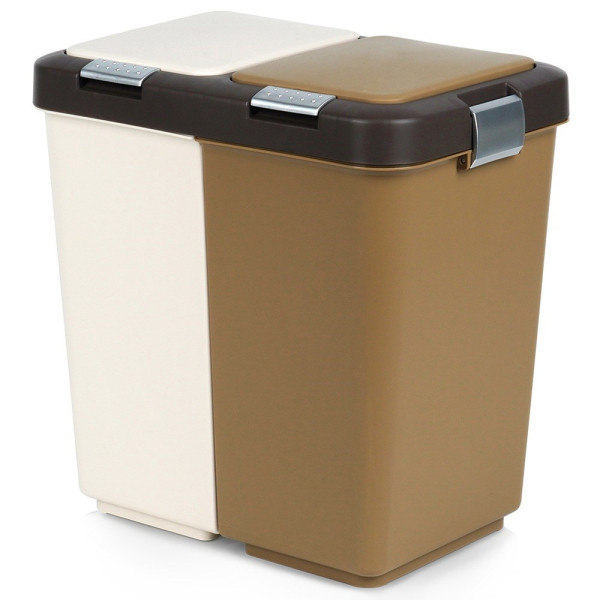 Kosz do segregacji odpadów plastikowy 2x10 l