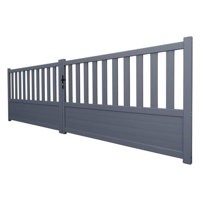 PORTAIL aluminium GENEVE GRIS 4m