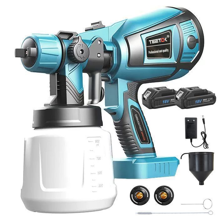 Pistolet à peinture sans fil pour batterie Makita 18V, mini pistolet à peinture avec réservoir de 1000ml pour murs, plafonds