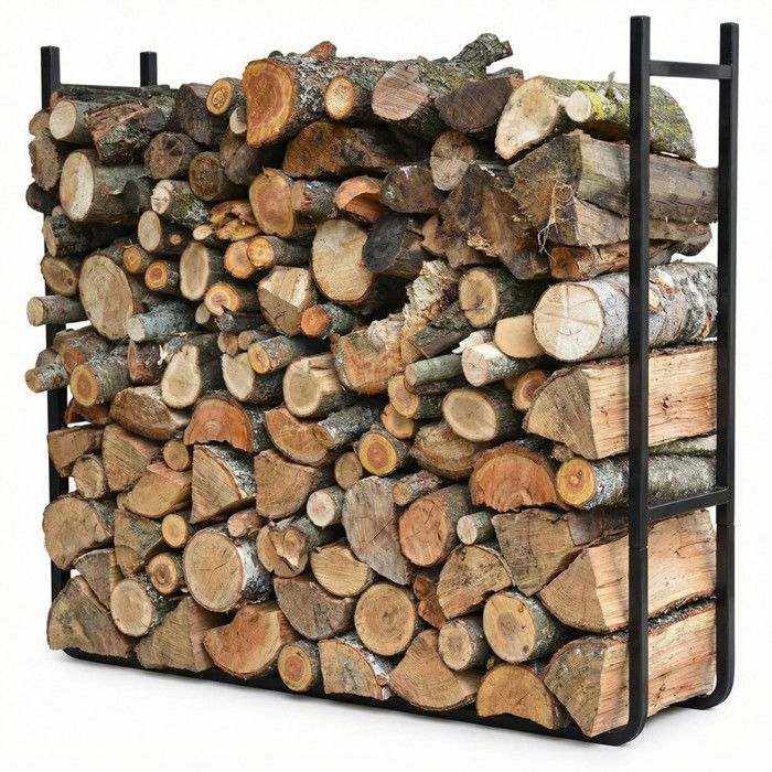 Range bûches XXL extensible - Range bois grande hauteur grosse capacité - Hauteur 1.5 m - Acier revêtement époxy