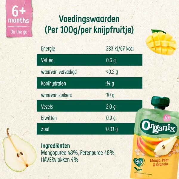 Organix 6+M Mango, granola i krumpir s okusom manga<br>100g