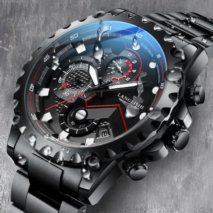 2020 New Fashion Mens Watches with Stainless Steel Top Brand Luxury Sports Hardlex Chronograph Quartz Watch Men