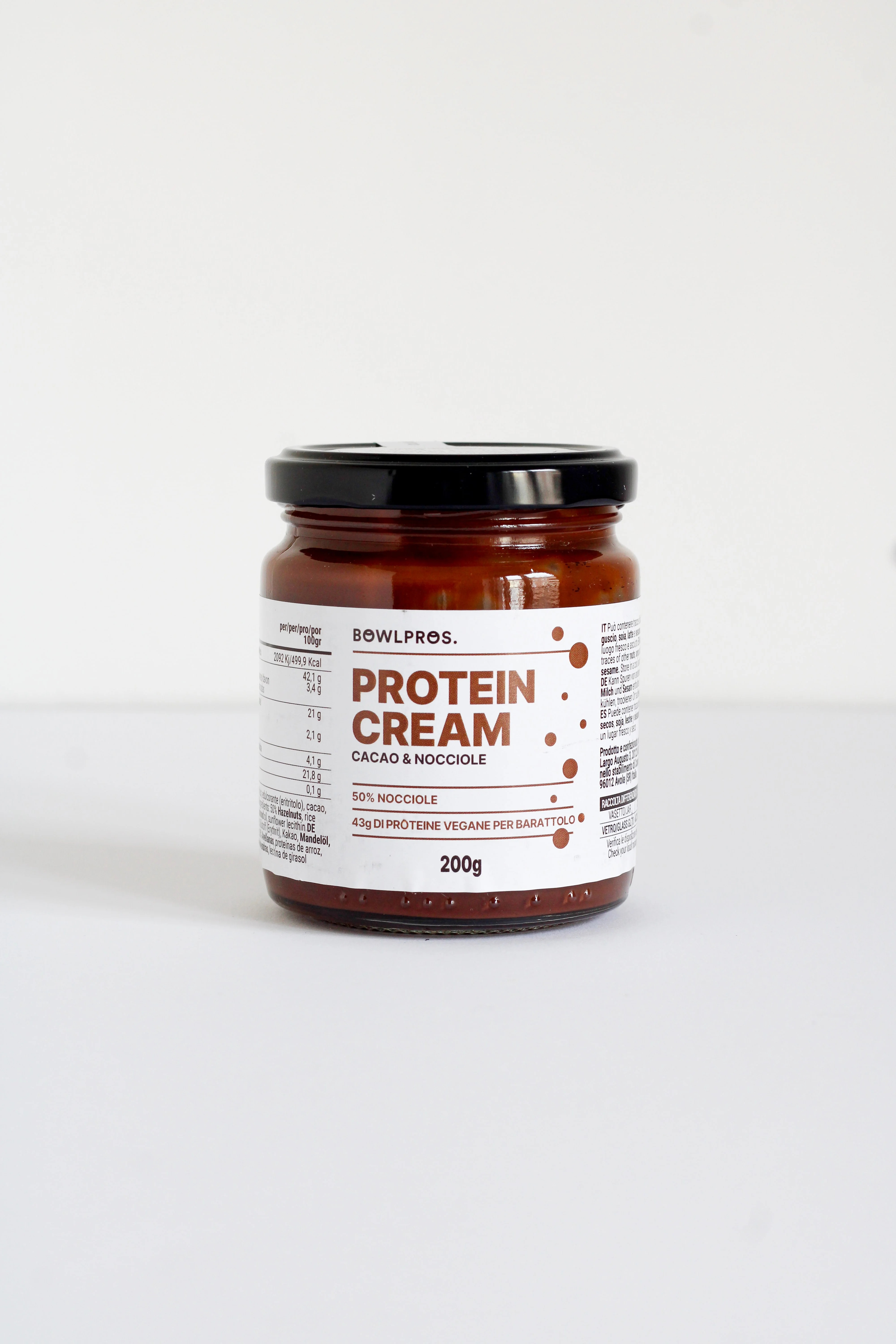 BOWLPROS Proteincreme mit Kakao und Nüssen 200 g Vegane Zusammensetzung