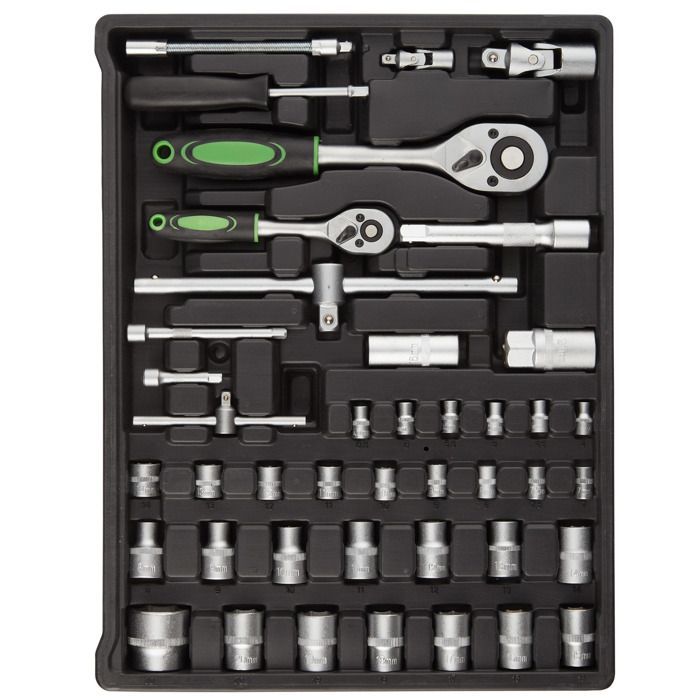 Toolbox - TECTAKE - GÉRARD 899-piece plastic toolbox on 4 levels - Black