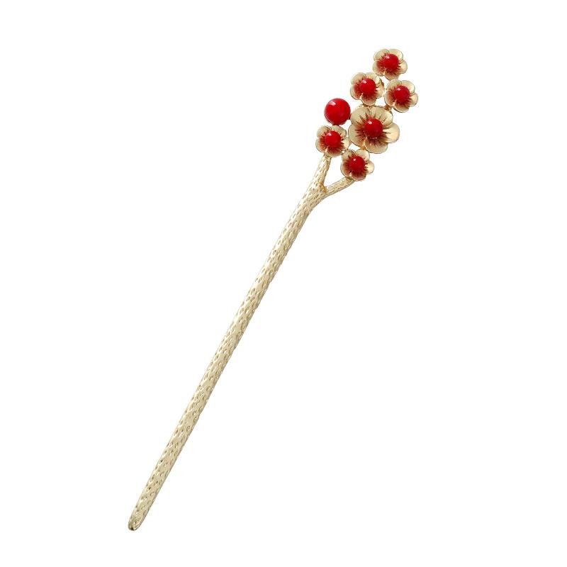 Palitos de cabelo antigos para mulheres, palitos de metal com pérolas, grampos de cabelo estilo chinês, acessórios de moda para cabelo.