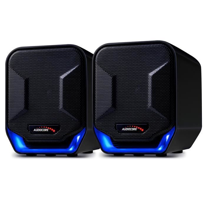 Audiocore AC865 B 6W Blau & Schwarz USB-Computerlautsprecher – Hohe Qualität – Natürlicher Klang – Modernes Design