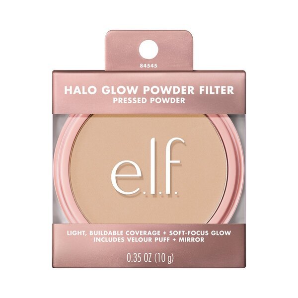 „elf Halo Glow“ miltelių filtras, šviesiai neutrali presuota pudra, 10 g