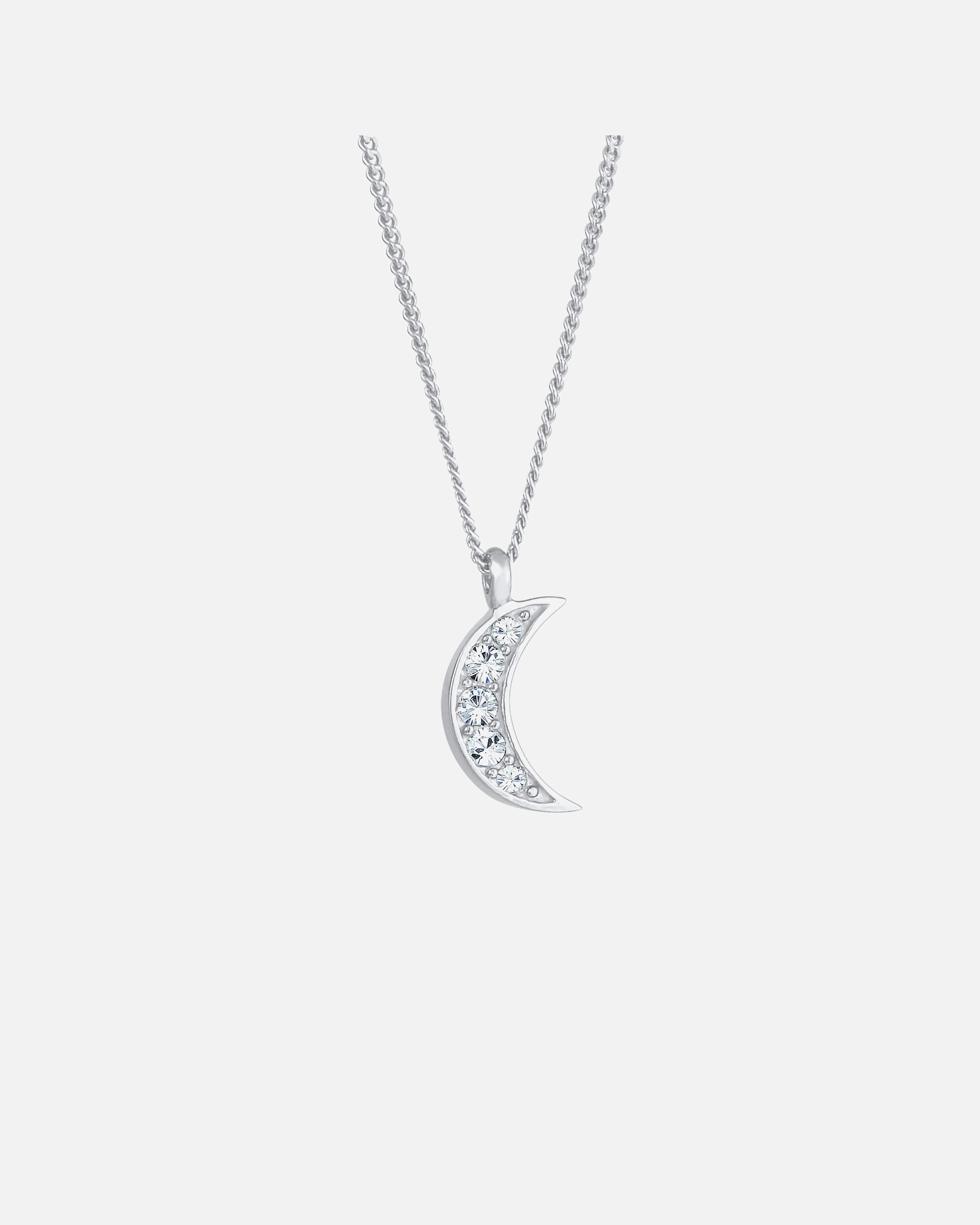 Elli Femmes demi-lune pendentif Astro Look tendance avec cristaux en argent sterling 925