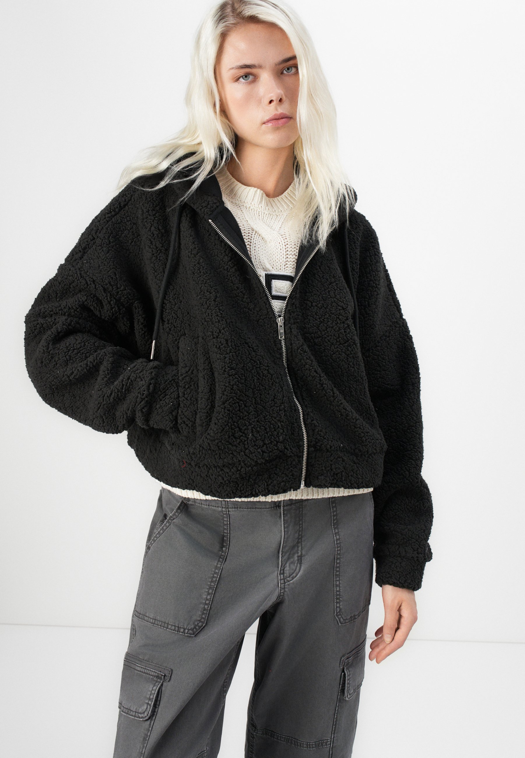 Veste polaire courte Noisy May NMCUDDLE - noire