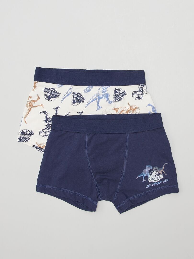 Conjunto de 2 cuecas boxer 'Jurassic Park' - BRANCAS