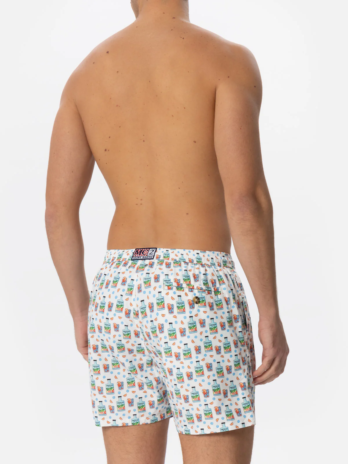 Costume da bagno da uomo in tessuto leggero con stampa Portofino gin |
