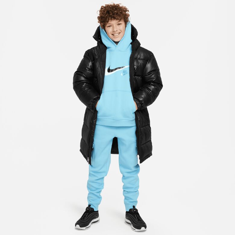Sportswear Fleecehuvtröja med grafik för stora barn (pojkar)