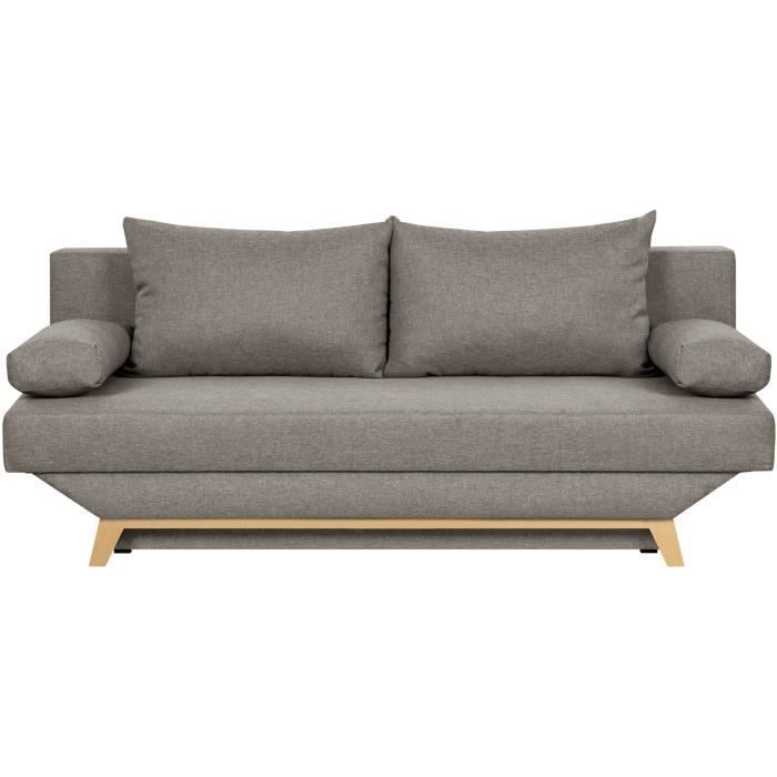 TEIJO 3-istuttava vuodesohva säilytystilalla - taupe-kangas - L187 x S 91 x K 82 cm